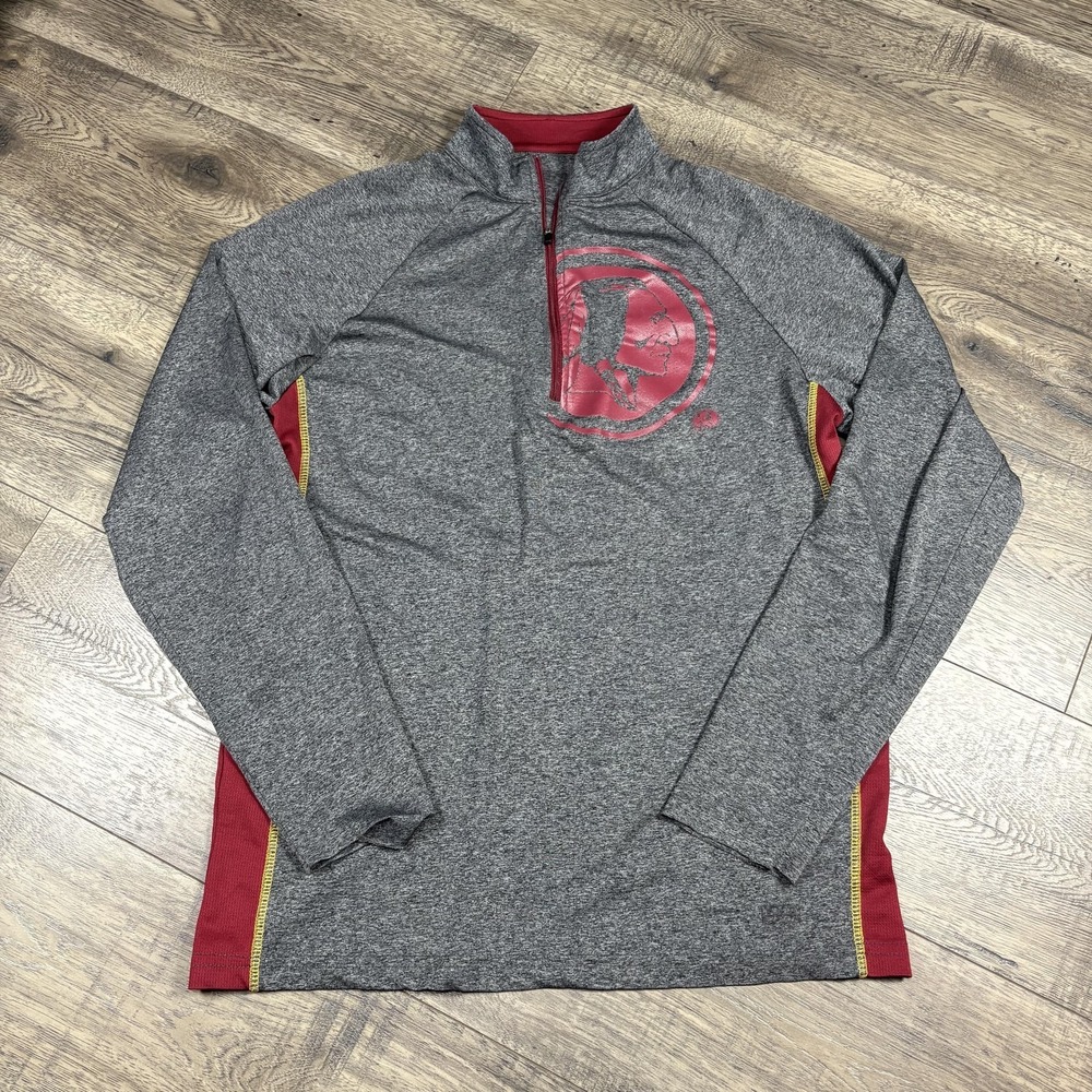 Washington‎ Redskins Shirt Youth Large Gray NFL Football Quarter Zip Pullover
